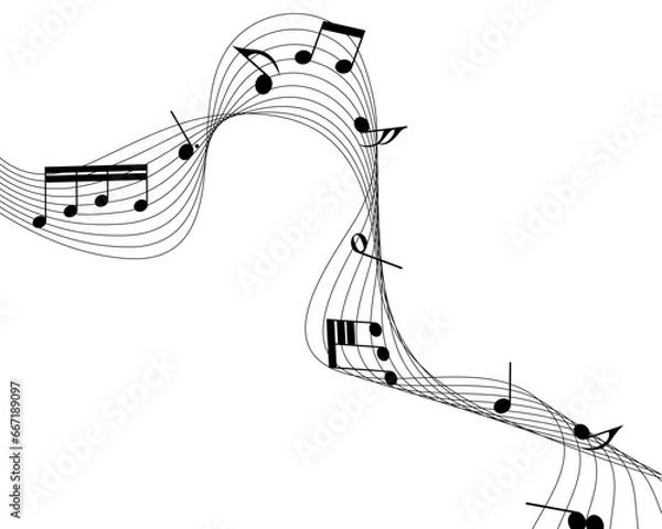 Fototapeta Musical Notes On Lines