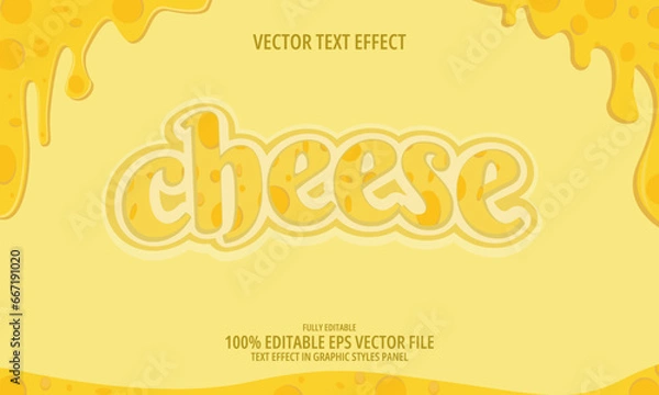 Obraz 3d cheese text effect simple flat vector editable design