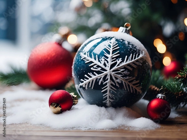 Obraz Abstract Christmas and Yule backgrounds with Xmas decorations