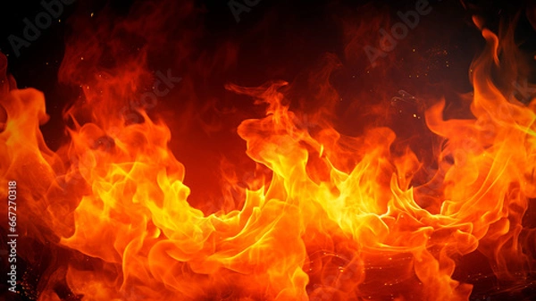 Fototapeta fire texture background image, Generative AI