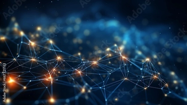 Fototapeta Scientific network pattern, ai generated