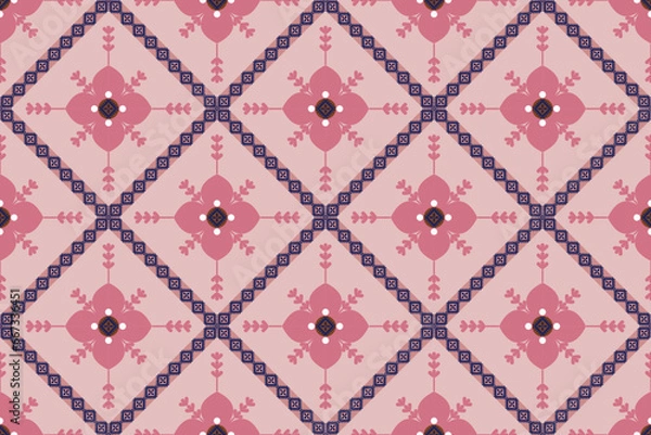 Fototapeta ethnic pattern design, repeat and seamless, geometric and floral element for textile.