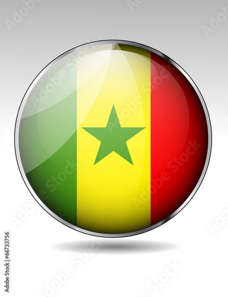 Fototapeta Senegal flag button