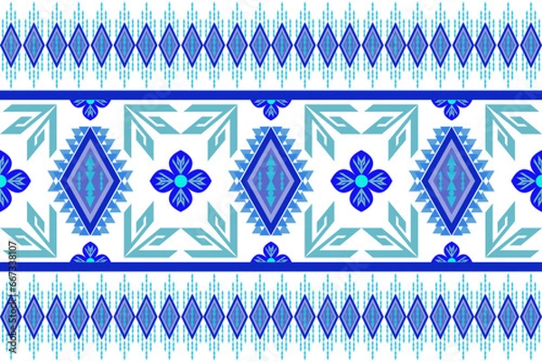 Fototapeta ethnic pattern design, repeat and seamless, geometric and floral element for textile.