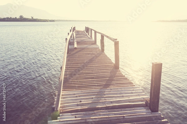 Fototapeta Boardwalk on beach