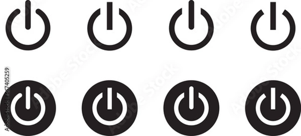 Obraz 電源ボタン風マークのベクターイラストセット