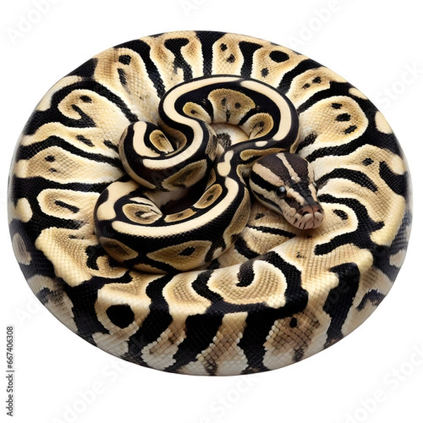 Fototapeta royal python isolated on white background. Generative AI