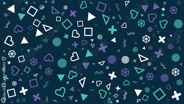 Fototapeta Vector memphis style geometric pattern abstract background design