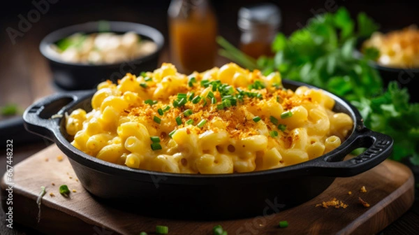 Fototapeta Delicious Creamy Cheesy Mac and Cheese