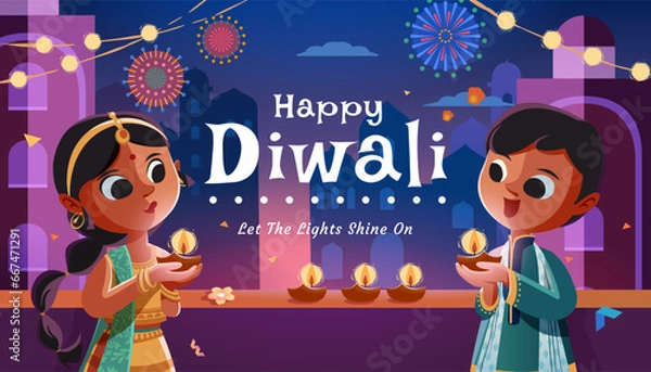 Obraz Diwali night with firework