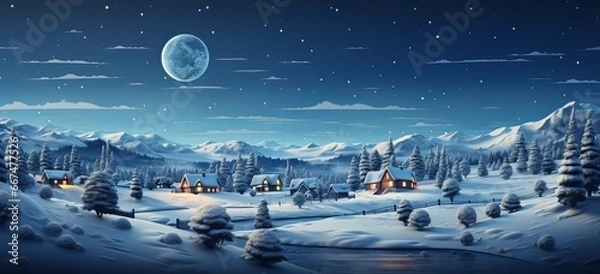 Obraz winter landscape with mountains and snow 