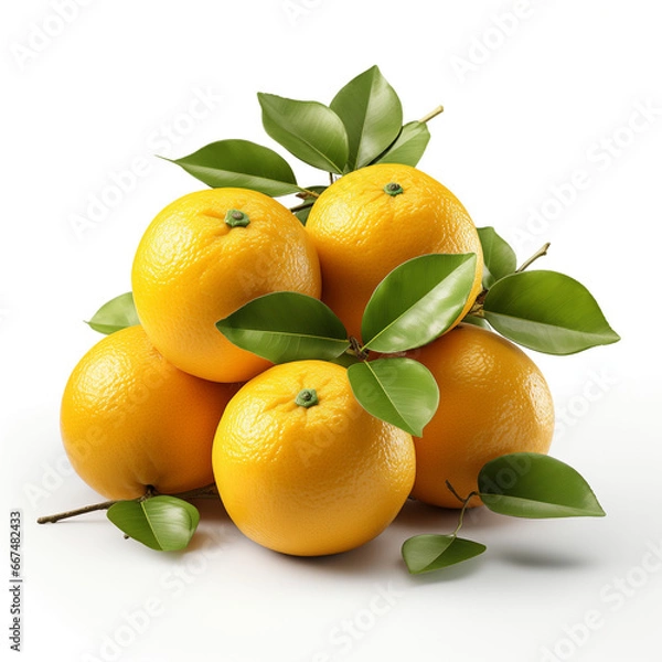 Obraz oranges with leaves