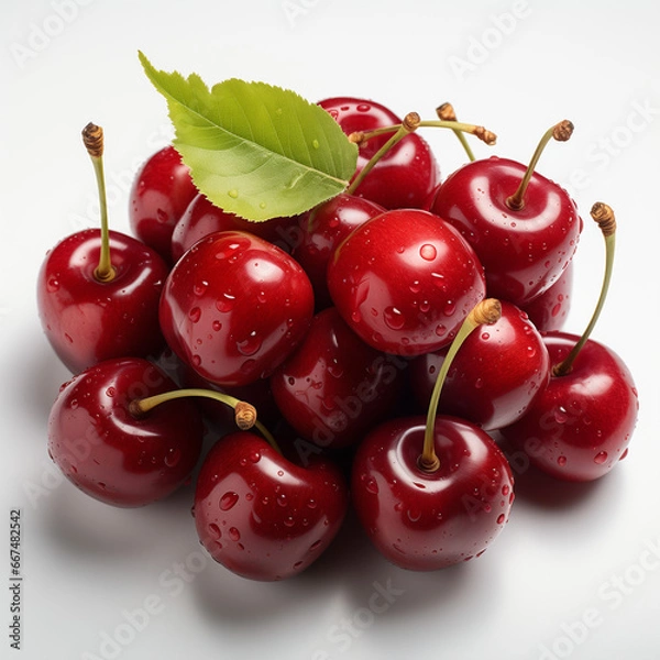 Obraz cherries on white background