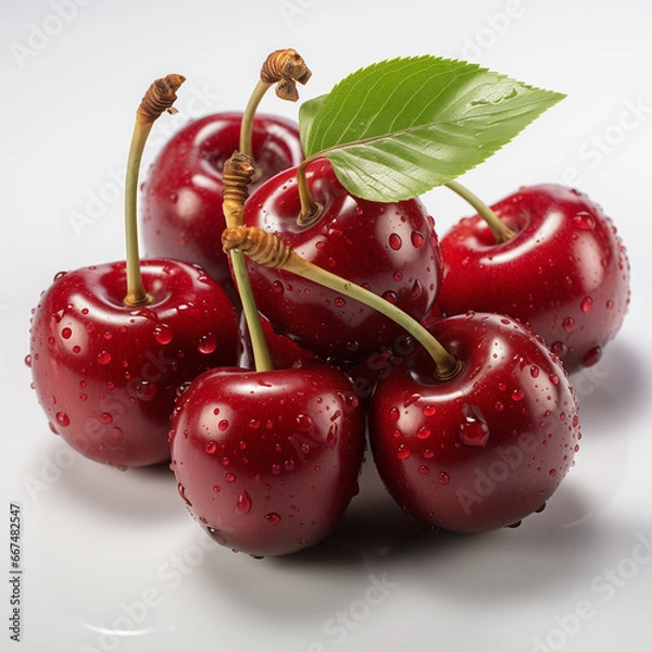 Obraz cherries on white background