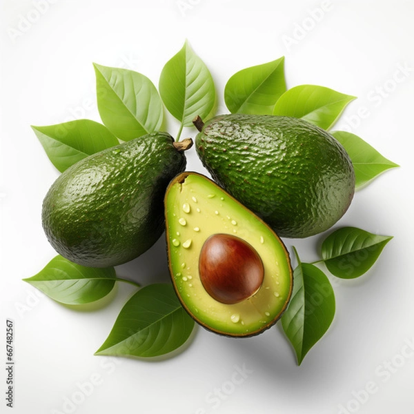 Obraz avocado with leaves