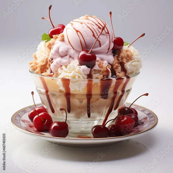 Obraz ice cream with cherry