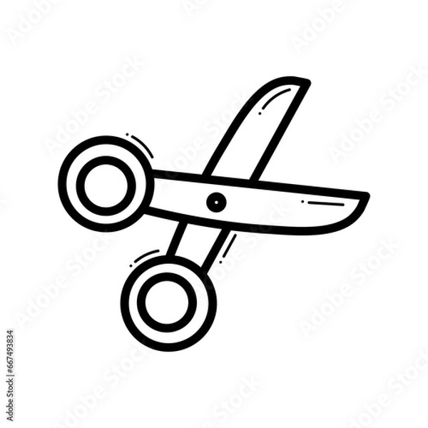 Fototapeta Scissors line icon, concept illustration, outline symbol, vector sign, linear symbol.