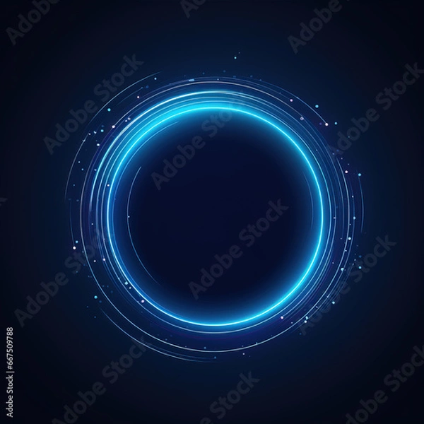 Obraz Technological luminous ring,created with Generative AI tecnology.