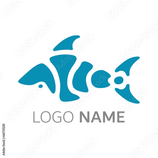 Fototapeta abstract shark fish logotype