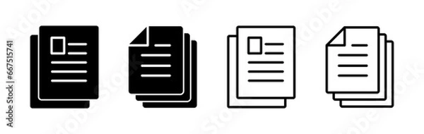 Obraz Document icon vector. Paper icon. File Icon