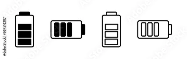 Obraz Battery icon vector. Battery charge indicator icon.