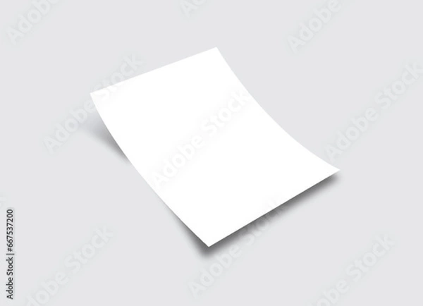 Fototapeta White blank paper sheet Mockup, letter or invitation.