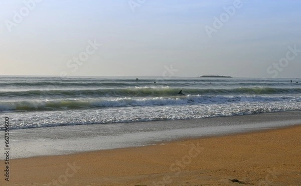 Obraz Petit surf automnal à marée basse