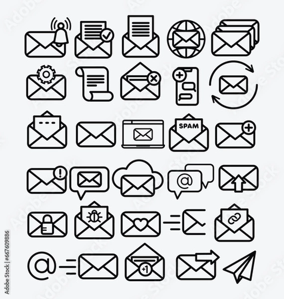 Fototapeta mail icons set. Email Icons Set