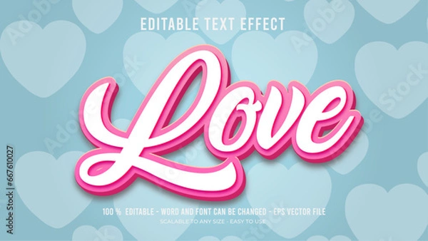 Fototapeta love editable text effect