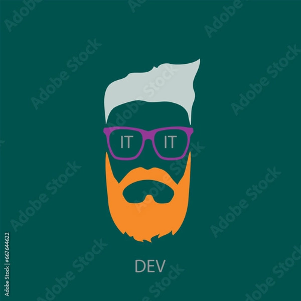 Fototapeta Color stylish vector graphics - IT Man