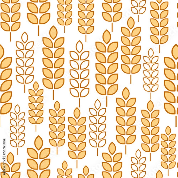 Fototapeta Wheat seamless pattern background vector ,illustration