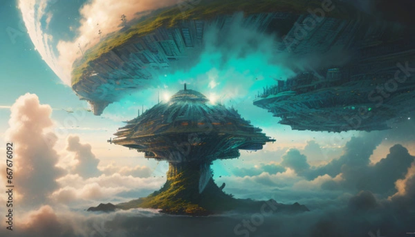 Fototapeta ファンタジー世界の要塞