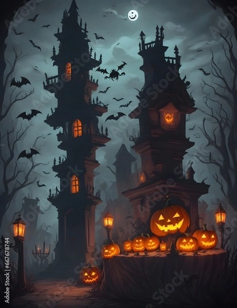Obraz Happy Halloween theme spooky backgrounds