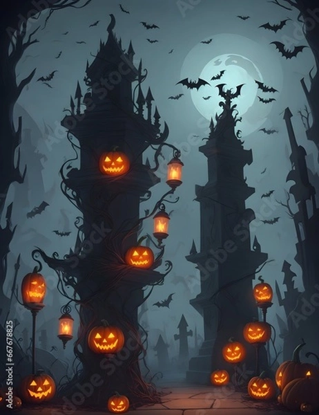 Obraz Happy Halloween theme spooky backgrounds