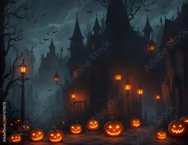 Obraz Happy Halloween theme spooky backgrounds