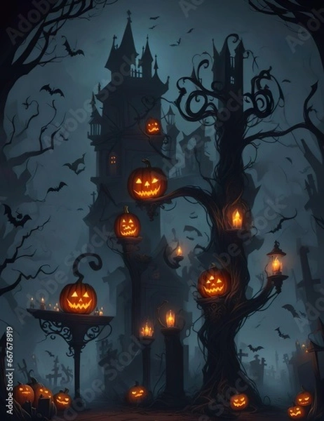Obraz Happy Halloween theme spooky backgrounds
