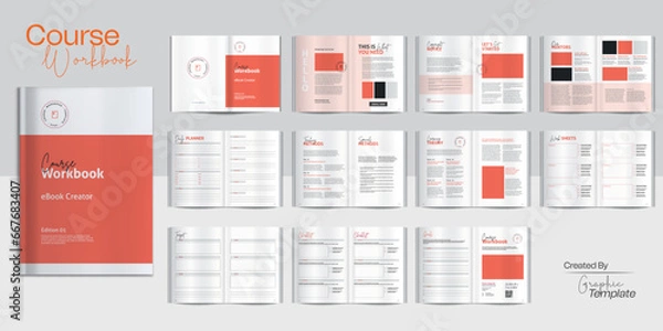 Fototapeta Course Workbook creator eBook Creator for Coach Course Workbook Layout for Coach