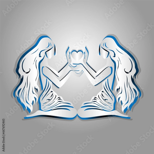 Fototapeta vector icon zodiac sign icon  Gemini