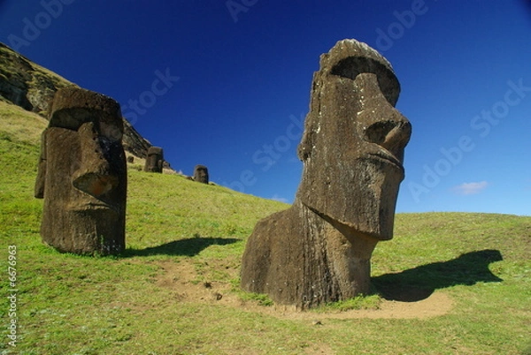 Obraz Posągi na wyspie wielkanocnej