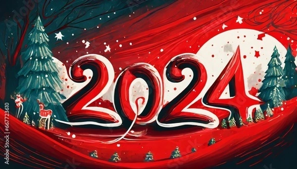 Fototapeta 2024 Happy New Year Design