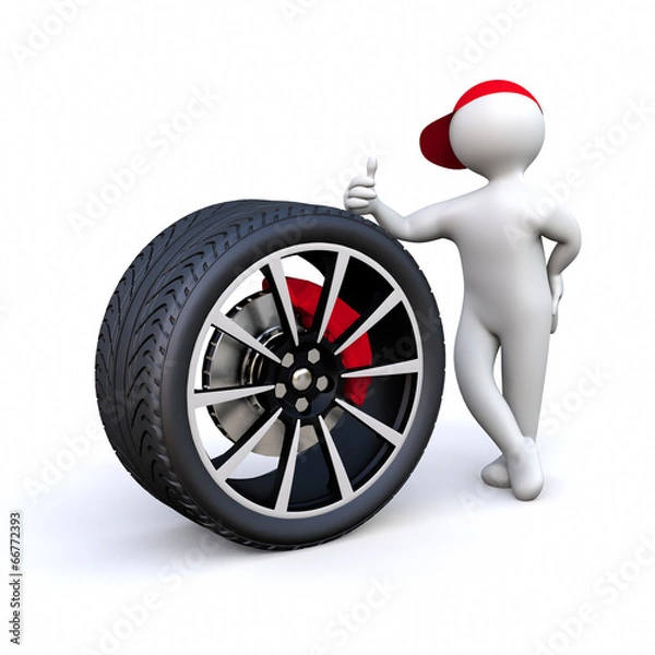 Obraz 3D Man brake system