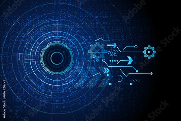 Obraz Sci fi futuristic user interface, HUD, Technology abstract background , Vector illustration.	
