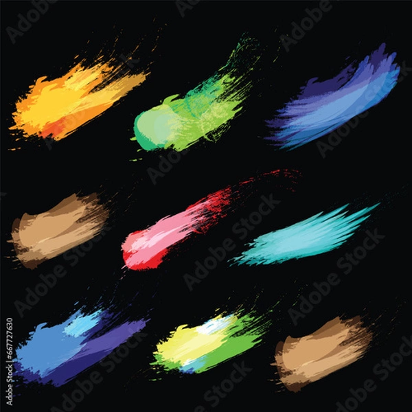 Obraz Rainbow watercolor stains set. vector