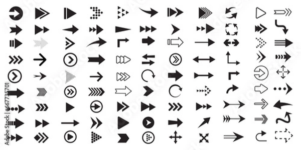 Fototapeta set of arrow, arrow symbol vectors collection