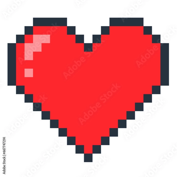 Fototapeta red heart pixel art