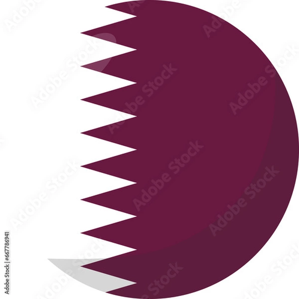 Obraz Qatar flag circle 3D cartoon style.