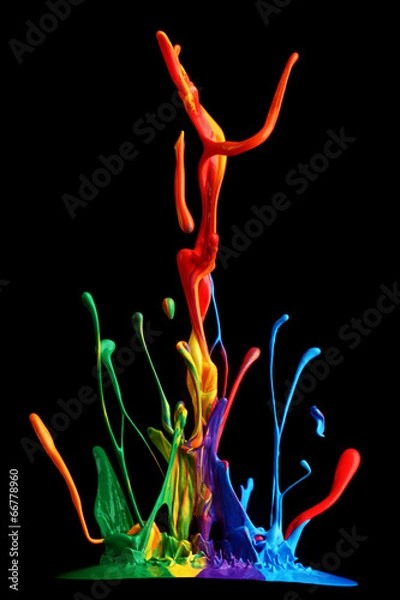 Fototapeta Colorful paint splashing
