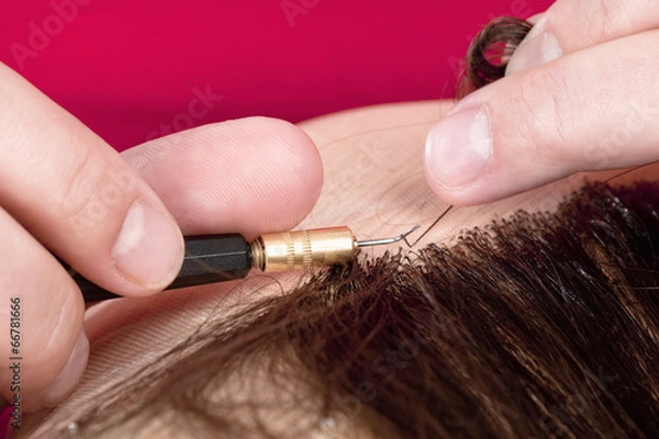 Fototapeta Professional Wig-maker - Closeup of Working Tool