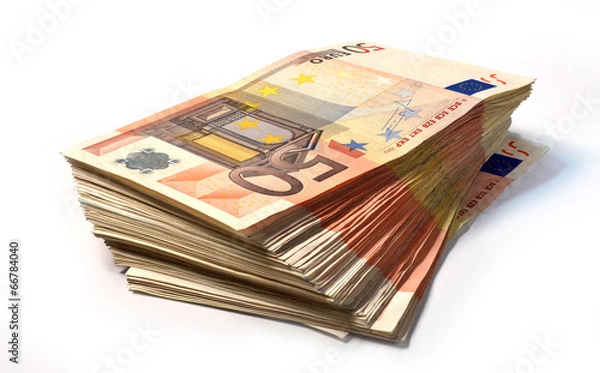 Obraz Stack of 50 euro notes