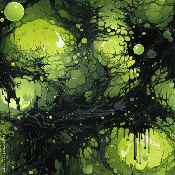 Obraz toxic splash vivid green color seamless pattern